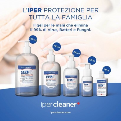 Désinfectants et gels antibactériens-Gel désinfectant antibactérien 120ml - IPERCLEANER (désinfectant pour les mains)-Iper Cl...