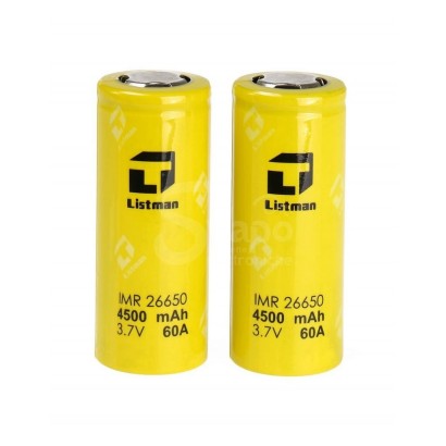 Batterie Ricaricabili-Batteria Ricaricabile 26650 4500mAh 60A - Listman