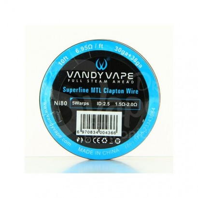 Resistive Vaping Wires Vandy Vape Superfine MTL Ni80 Clapton Wire 30 + 38ga