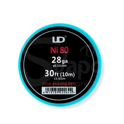 Fils de vaporisation résistifs-UD Youde Ni80 28ga 0.32mm 10 mètres-UD Youde