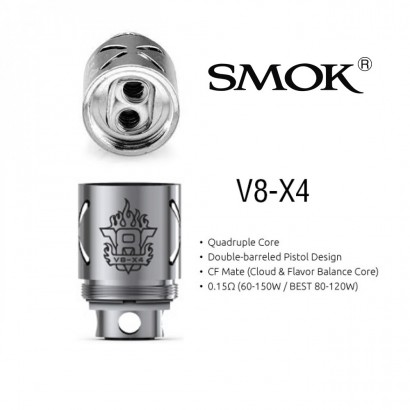 Résistances pour cigarettes électroniques-SMOK - Bobine V8-X4 0.15 ohm-SMOK