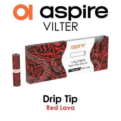 Drip Tip Vaping Aspire Vilter Lava Red cotton filters