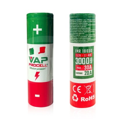 Vaping Rechargeable Batteries Battery 18650 Vap Procell 3000mAh 30A