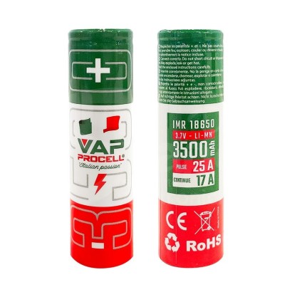 Batterie Ricaricabili-Batteria 18650 Vap Procell 3500mAh 25A