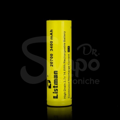 Vaping Rechargeable Batteries Listman 20700 3400mAh 40A battery