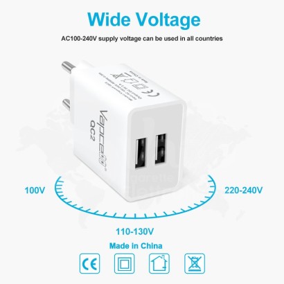 Vaping Ladegeräte-Vapcell QC2 10 W Dual-USB-Wandladegerät-Vapcell