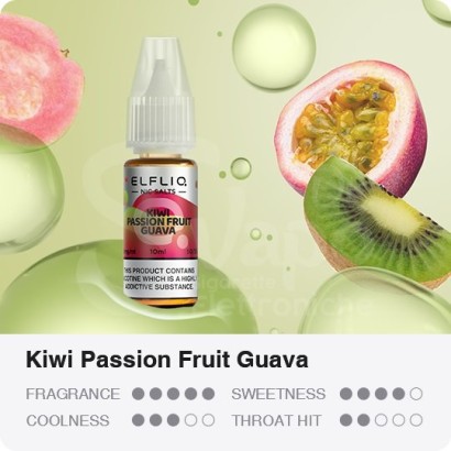 Ready Liquids 10ml Elfliq Kiwi Passion Fruit Guava - Liquido Pronto 10ml