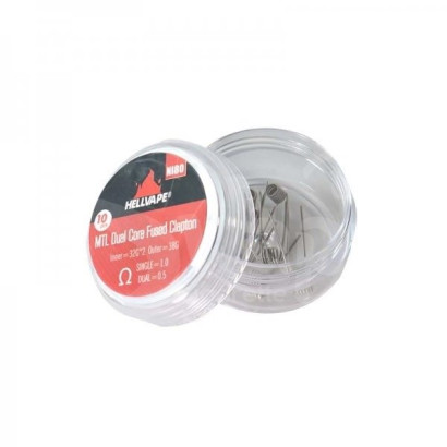 Resistive Vaping Wires Premade Dual Core Fused Clapton MTL Ni80 1.0oHm Coils - HellVape