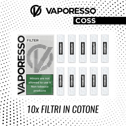 Drip Tip Sigarette Elettroniche-Filtri in cotone Drip Tip Vaporesso COSS 10pz