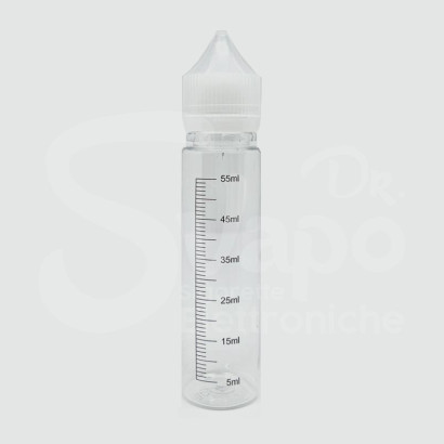 60 ml transparente, graduierte Flasche